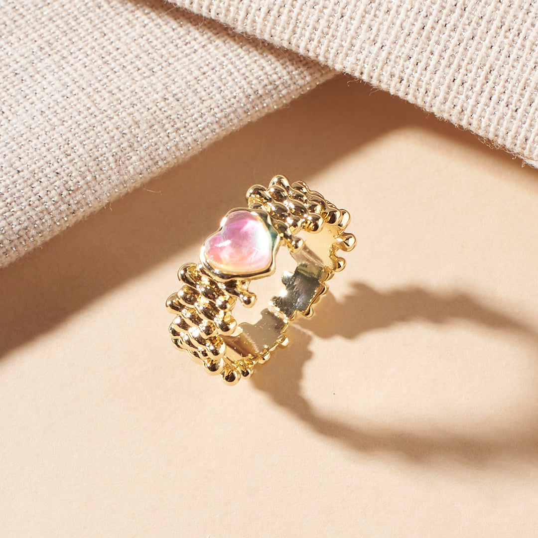 Posy Heart Gold Ring - Salty Accessories