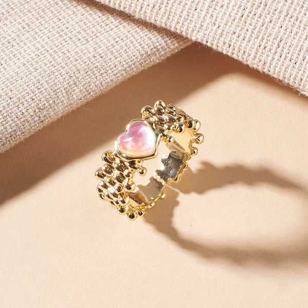 Posy Heart Gold Ring