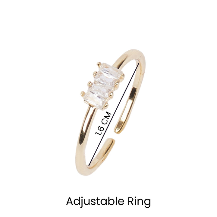 Maeve Crystal Gold Ring - Salty Accessories