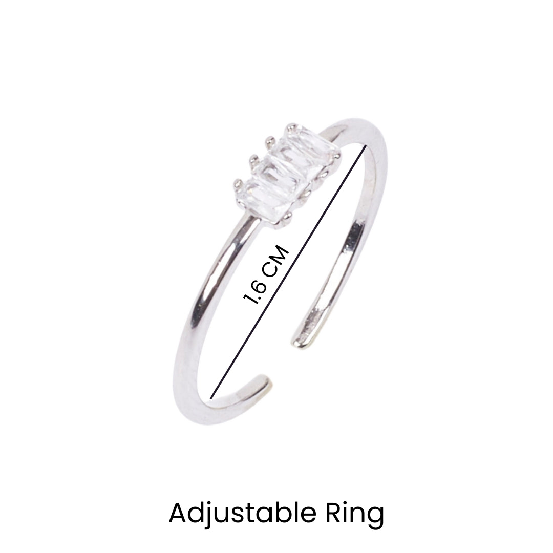 Maeve Crystal Silver Ring