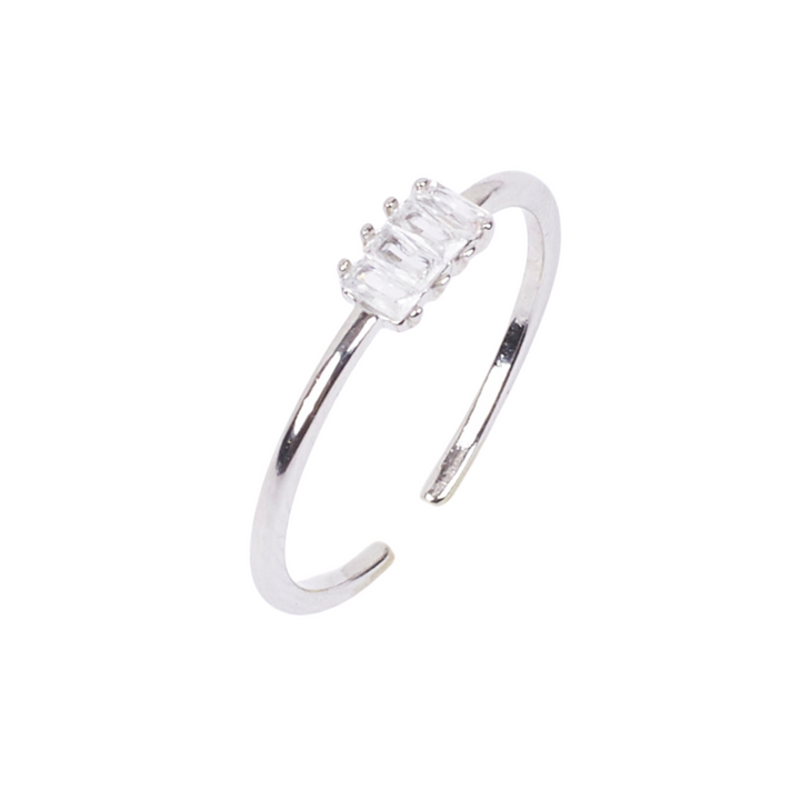 Maeve Crystal Silver Ring - Salty Accessories