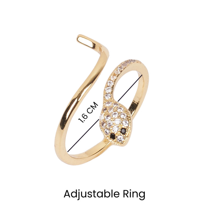 Mini Serpent Studded Gold Ring