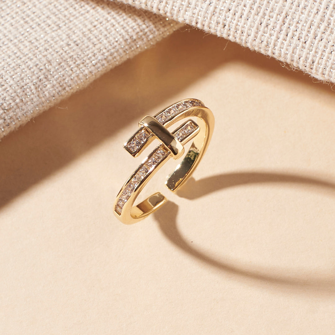 Patsy Studded Gold Ring