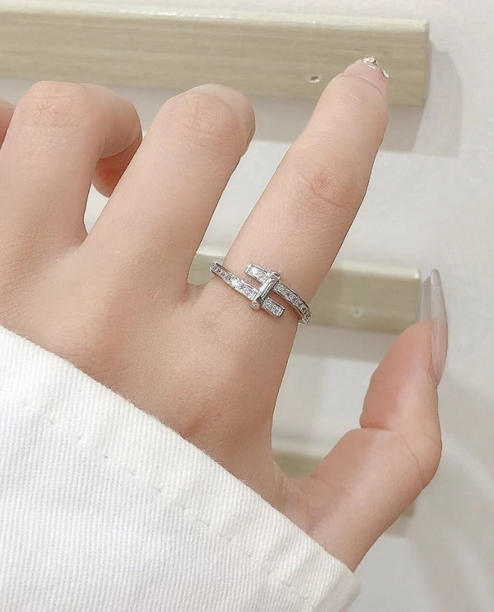 Patsy Studded Silver Ring