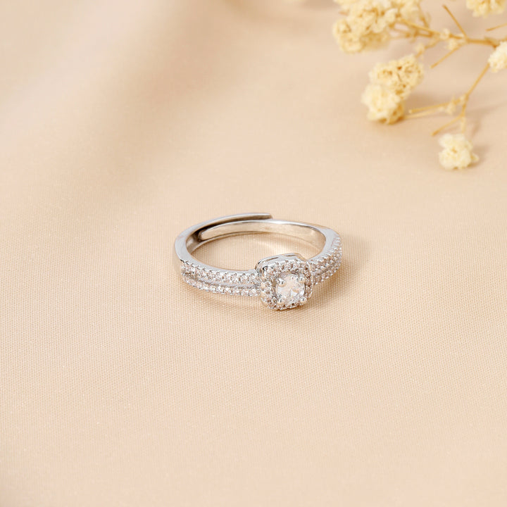 Zale Solitaire Silver Ring