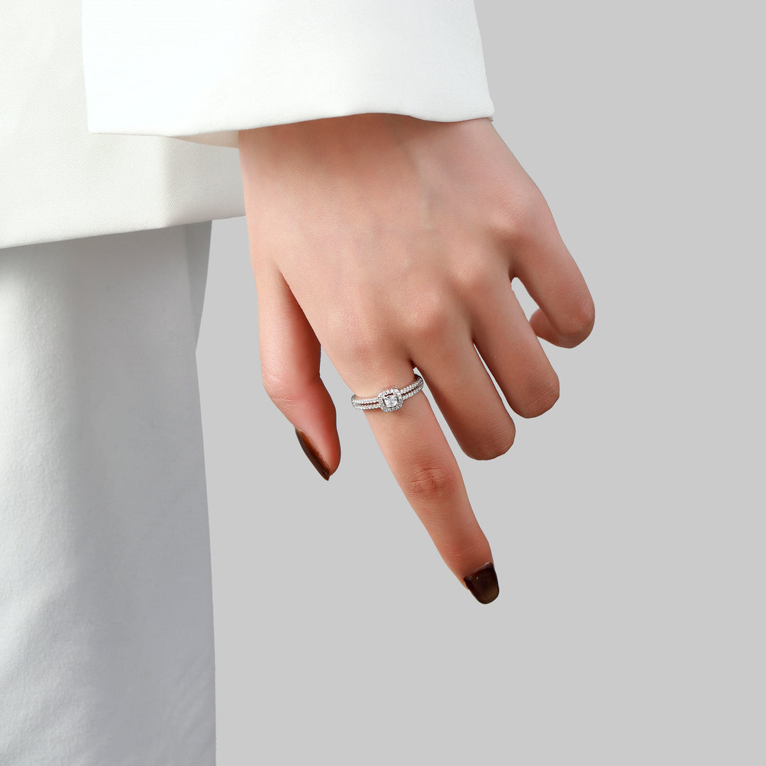 Zale Solitaire Silver Ring