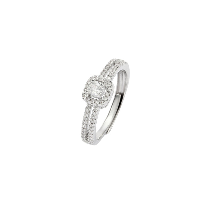 Zale Solitaire Silver Ring