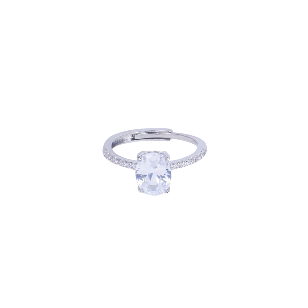 Cora Solitaire Silver Ring