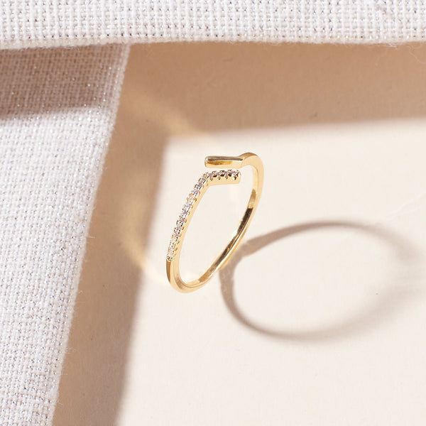 Coralie Break Studded Gold Ring