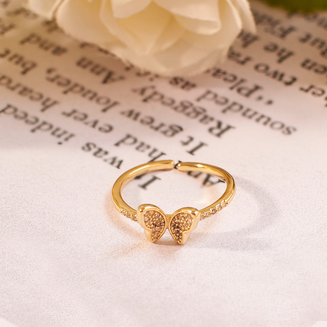Hollis Studded Butterfly Gold Ring