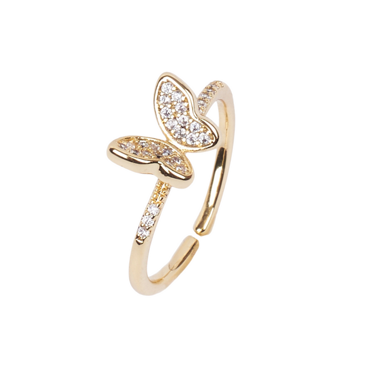 Hollis Studded Butterfly Gold Ring - Salty Accessories