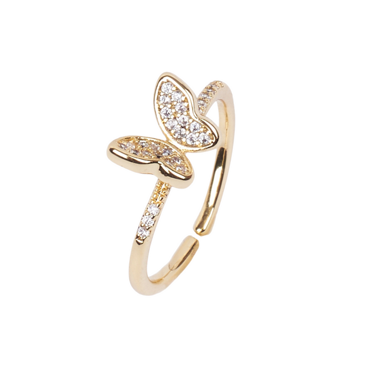 Hollis Studded Butterfly Gold Ring
