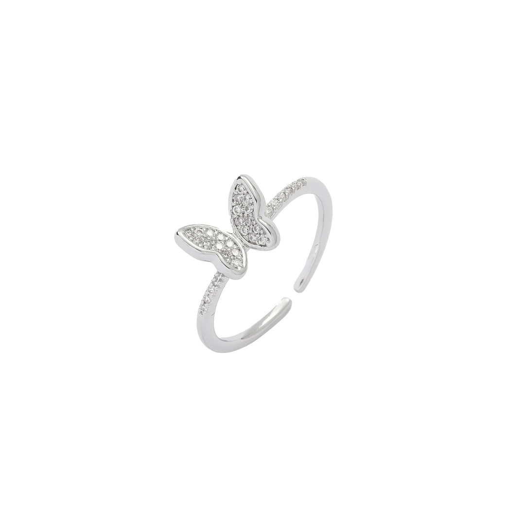 Hollis Studded Butterfly Silver Ring