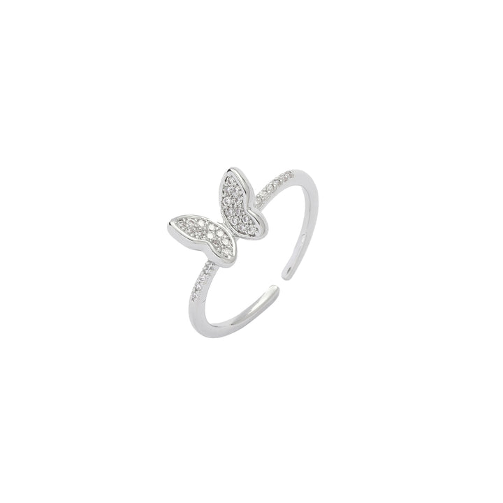 Hollis Studded Butterfly Silver Ring