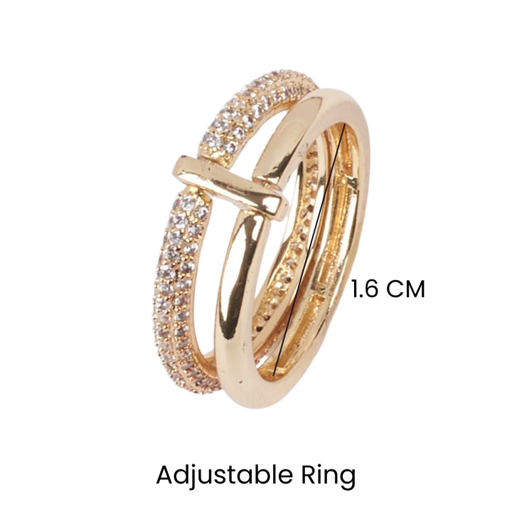 Jada Studded Stackable Gold Ring