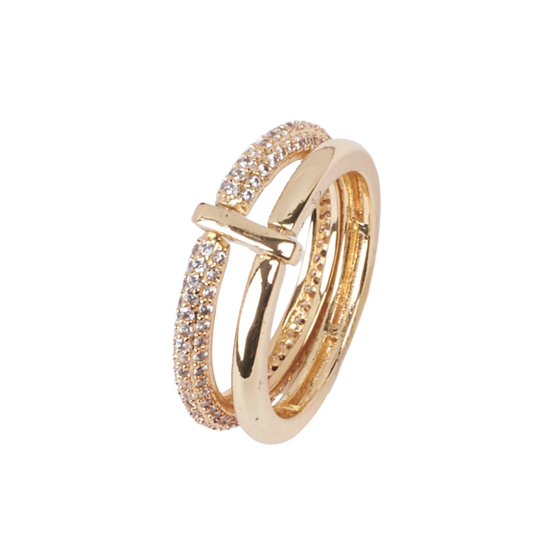 Jada Studded Stackable Gold Ring