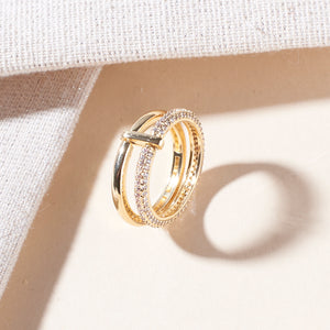Jada Studded Stackable Gold Ring