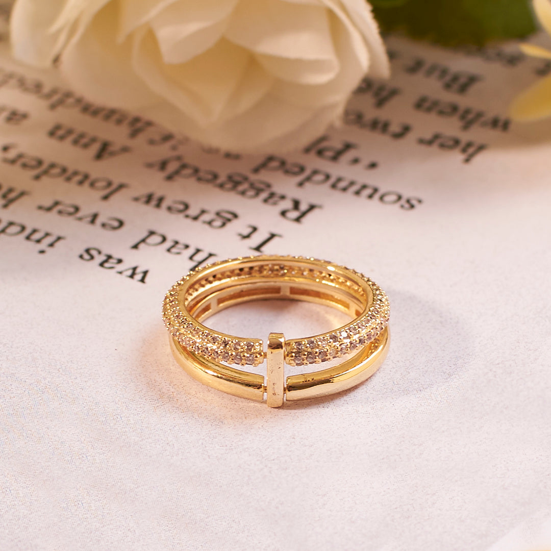 Jada Studded Stackable Gold Ring