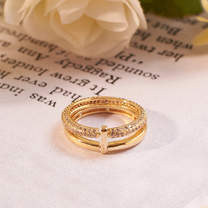 Jada Studded Stackable Gold Ring