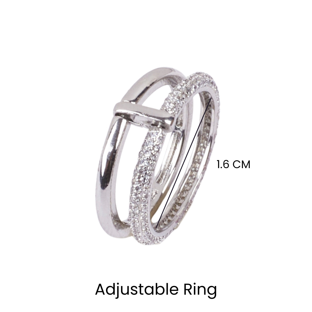 Jada Studded Stackable Silver Ring