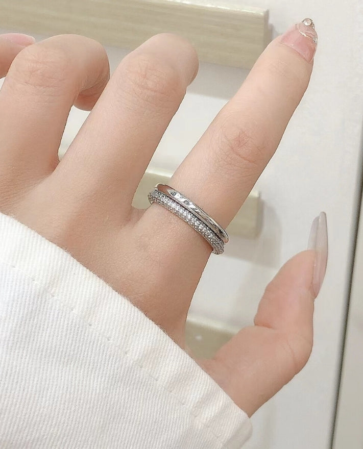Jada Studded Stackable Silver Ring