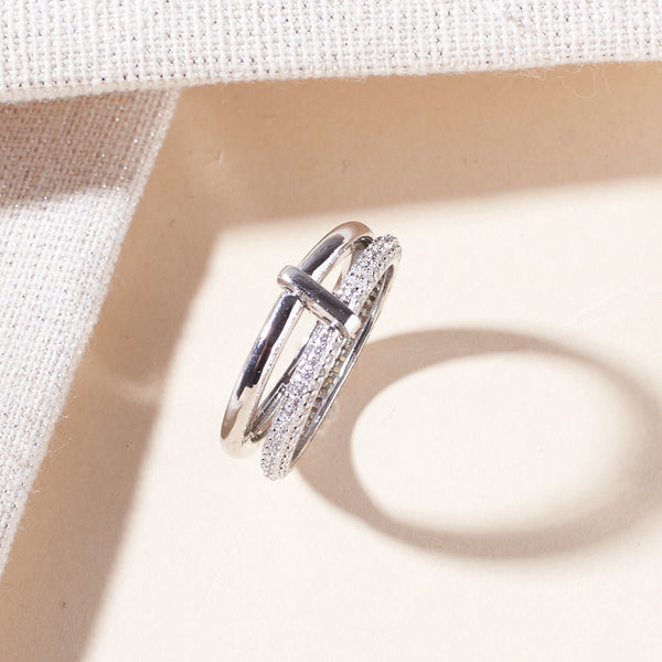 Jada Studded Stackable Silver Ring