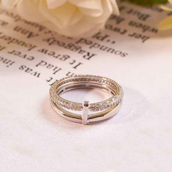 Jada Studded Stackable Silver Ring