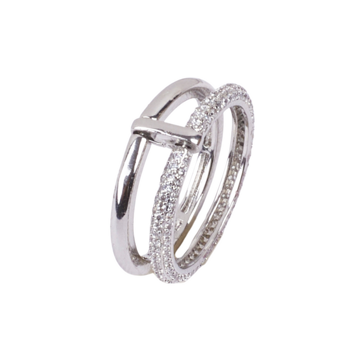 Jada Studded Stackable Silver Ring
