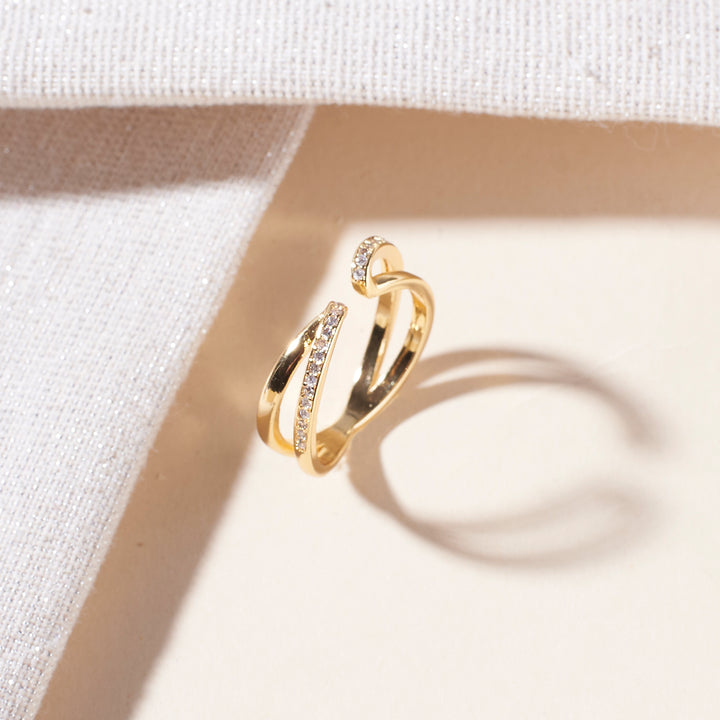 Shava Studded Gold Ring - Salty Accessories