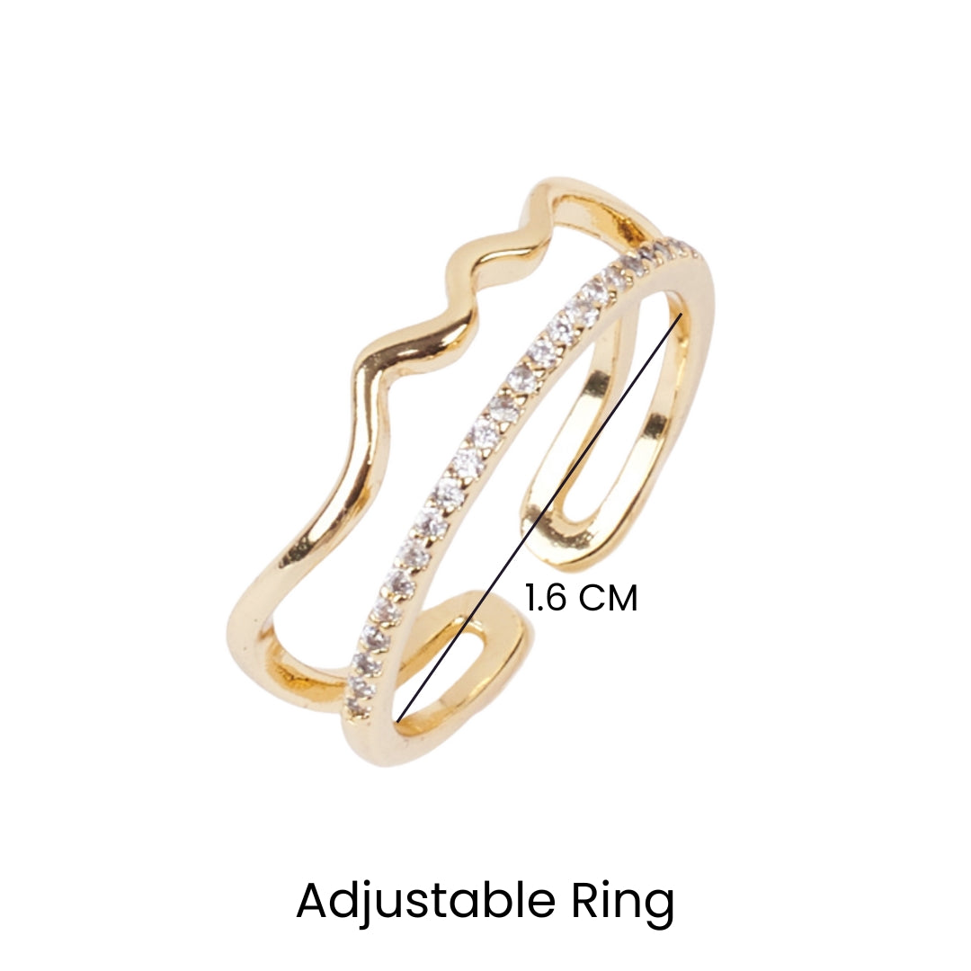 Soft Studded Crown Gold Ring - Salty Accessories