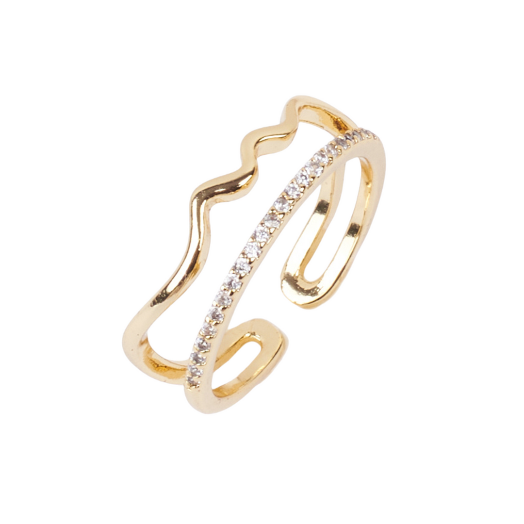 Soft Studded Crown Gold Ring - Salty Accessories