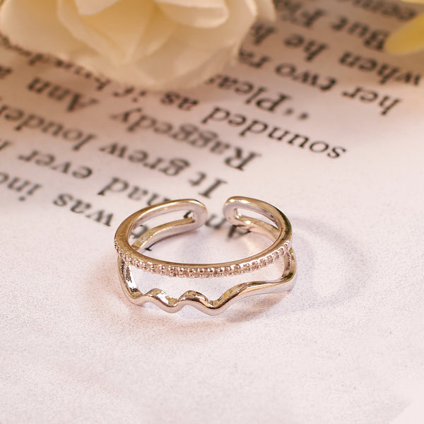 Soft Studded Crown Silver Ring