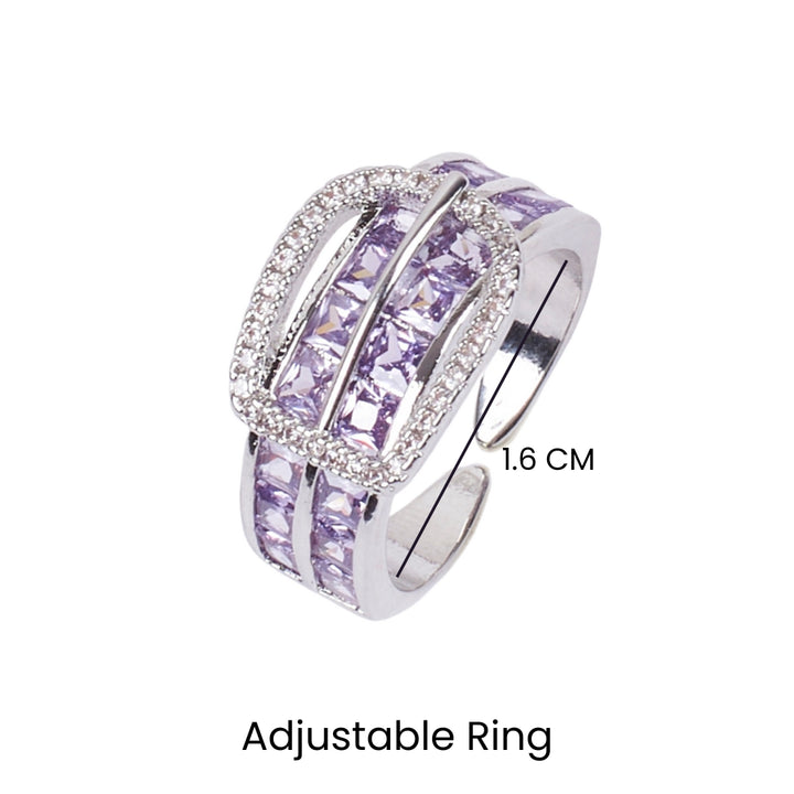 Cherish Crystal Silver Ring - Salty Accessories