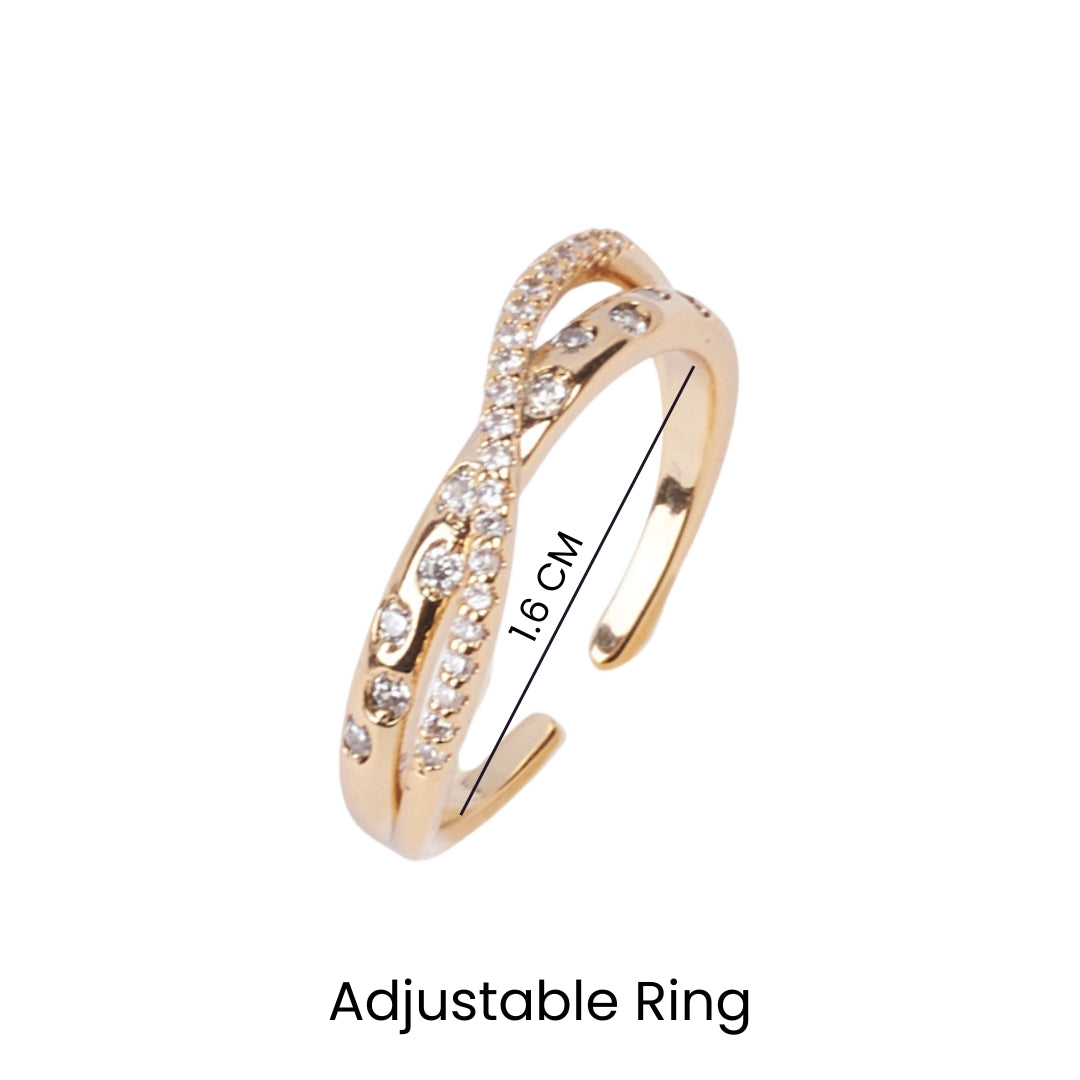 Cameron Cross Studded Gold Ring