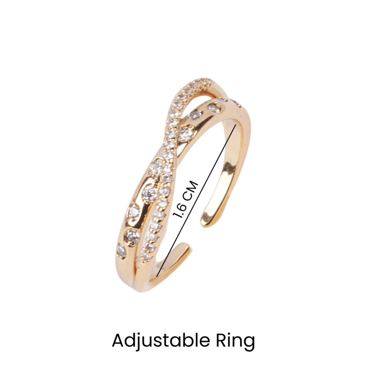 Cameron Cross Studded Gold Ring