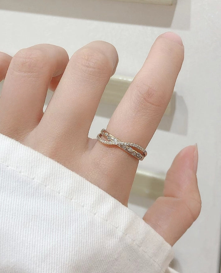 Cameron Cross Studded Gold Ring