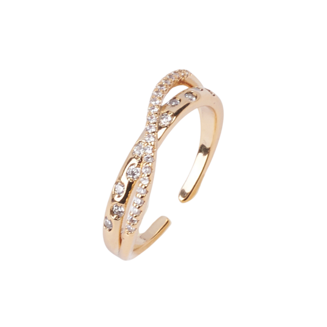 Cameron Cross Studded Gold Ring - Salty Accessories