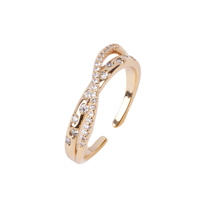 Cameron Cross Studded Gold Ring