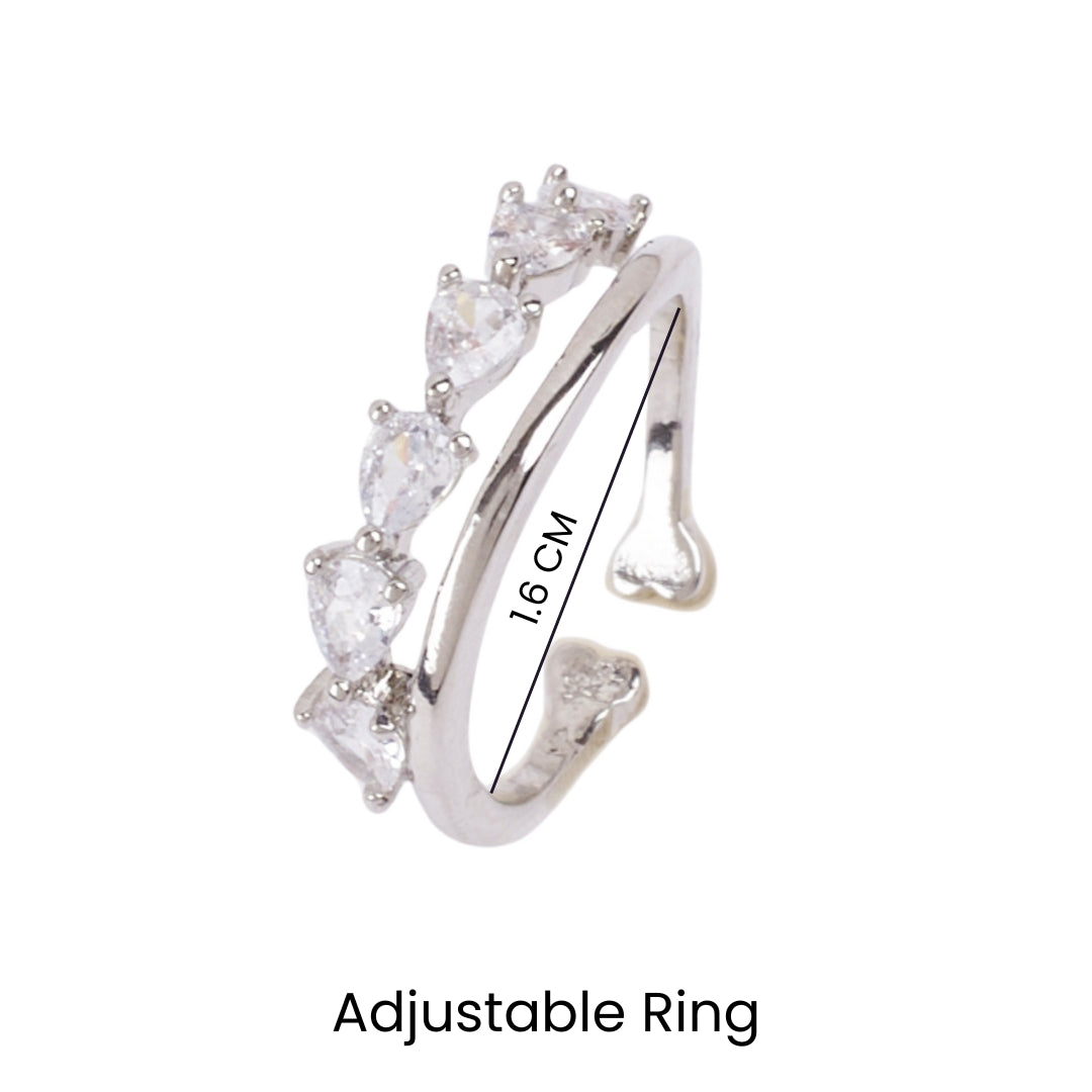 Brilliance Diamond Silver Ring - Salty Accessories