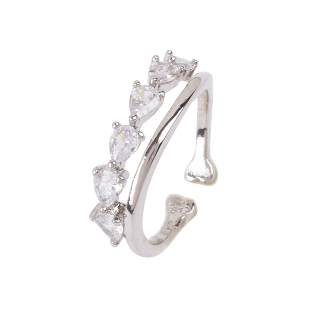 Brilliance Diamond Silver Ring - Salty Accessories