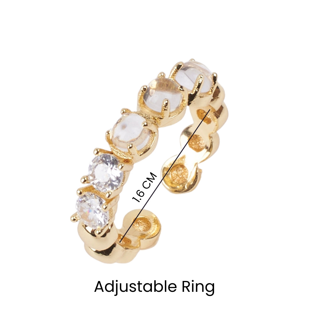 Dew Few Tennis Gold Ring