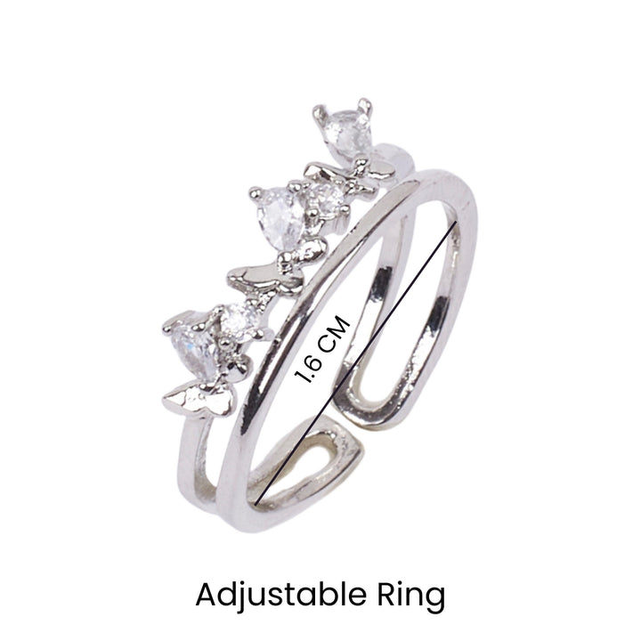 Classic Flow Crystal Silver Ring - Salty Accessories