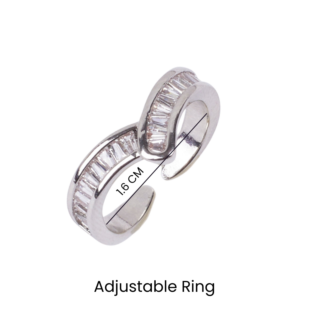 Pave Crystal Vanki Silver Ring