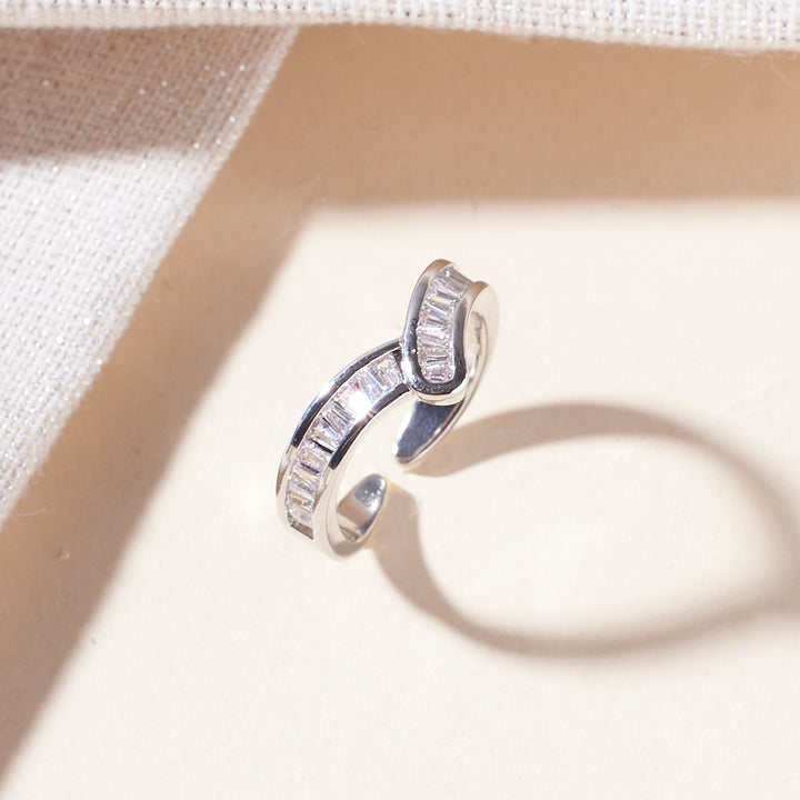 Pave Crystal Vanki Silver Ring