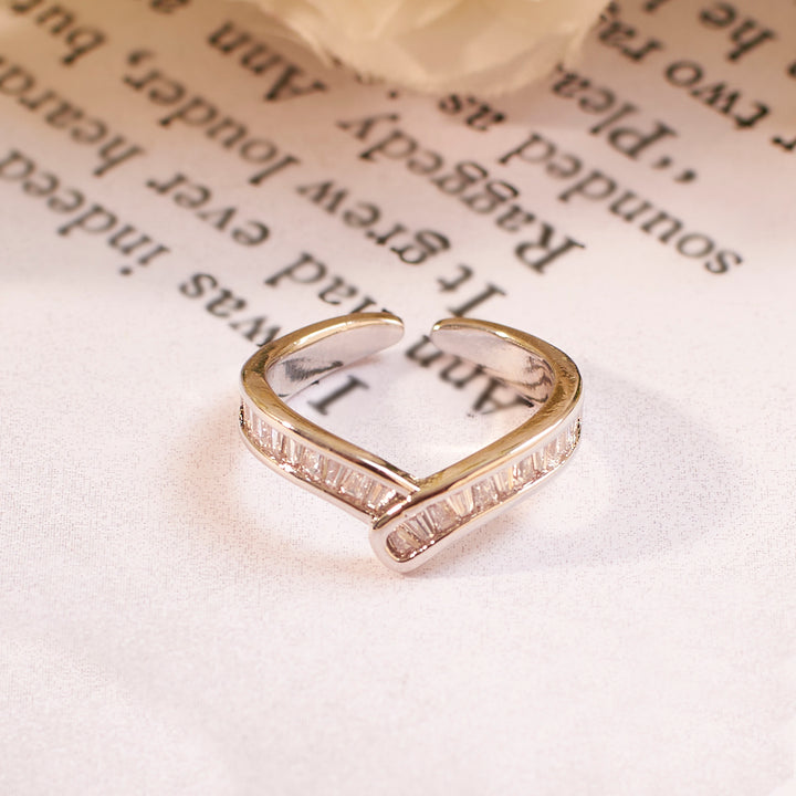 Pave Crystal Vanki Silver Ring