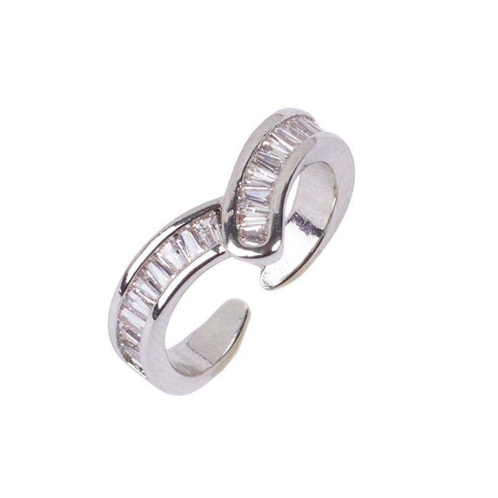 Pave Crystal Vanki Silver Ring
