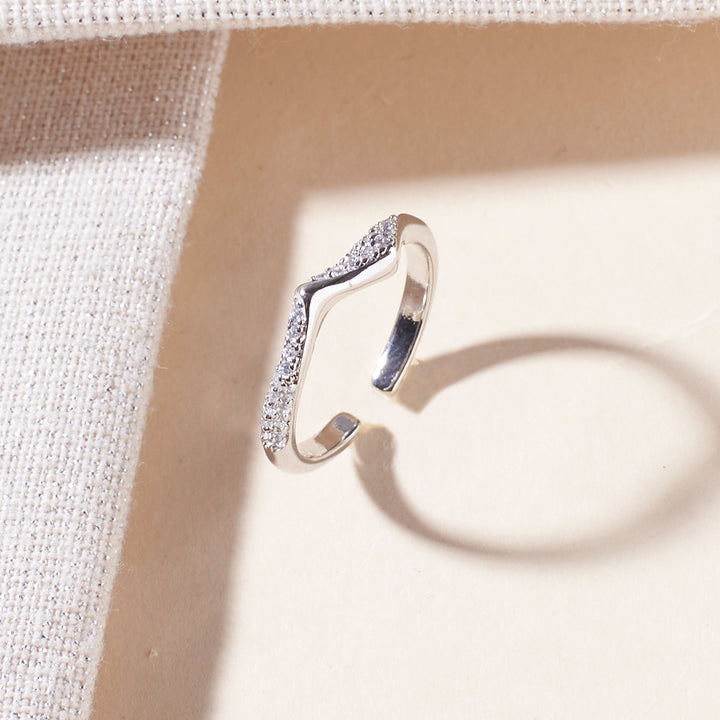 Mini Studded Mountain Silver Ring