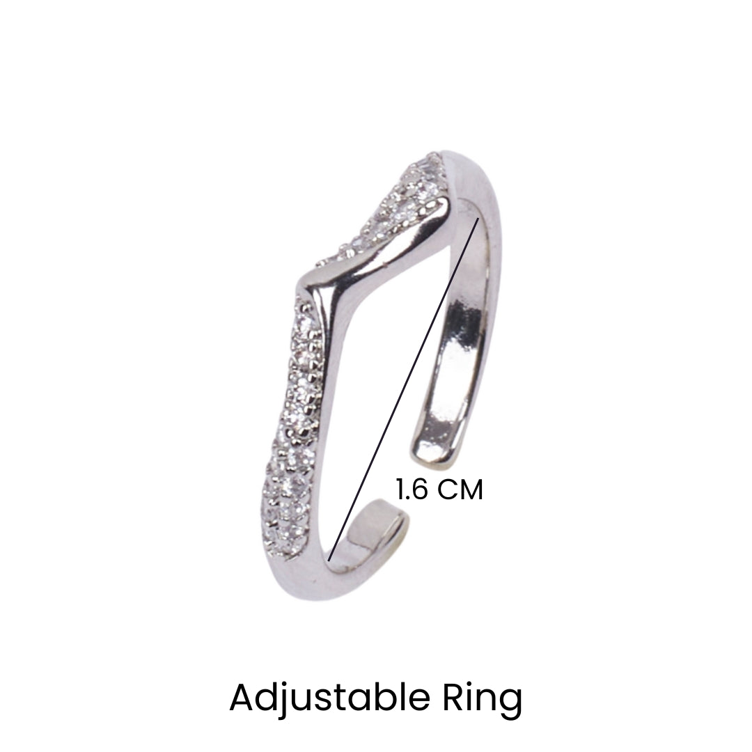 Mini Studded Mountain Silver Ring