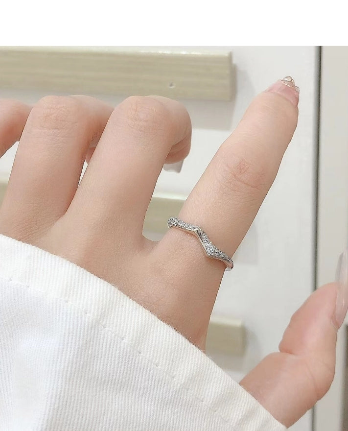 Mini Studded Mountain Silver Ring