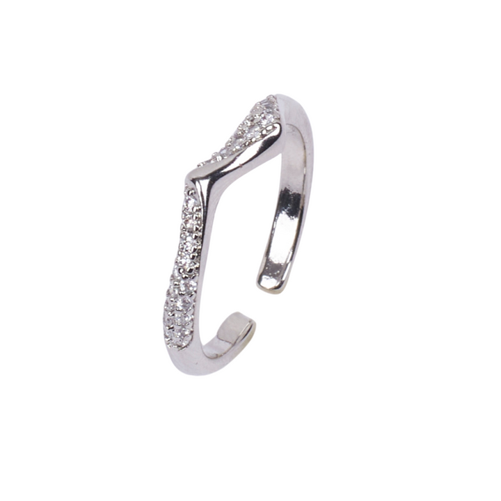 Mini Studded Mountain Silver Ring